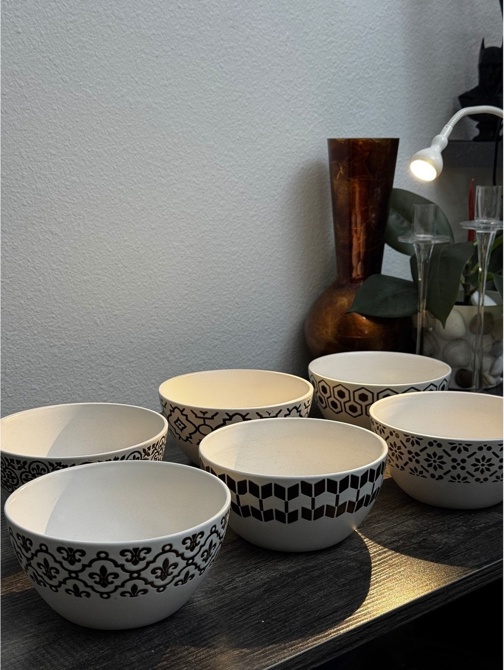Mikasa Celebration Stoneware Cereal Bowls Set of 6 Assorted Patterns 6-1/8”